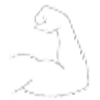 Icon eines starken Arms als Symbol für effektives Training zur Gewichtsreduktion und zum Verlieren von Bauchfett.