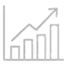 Icon eines aufsteigenden Graphen als Symbol für ergebnisorientierte Klienten, die mit einem Personal Trainer ihre Leistung steigern.