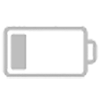 Icon einer leeren Batterie als Symbol für fehlende Energie und Motivation für Fitness.