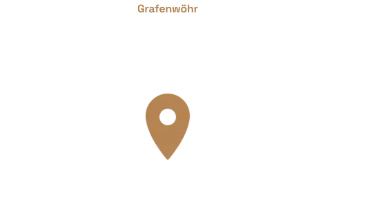 Grafische Karte, die die Nähe von Parkstein zu Weiden i.d. Opf. zeigt und das Einzugsgebiet für Personal Coaching darstellt.