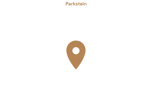 Grafische Karte, die die Nähe von Parkstein zu Weiden i.d. Opf. zeigt und das Einzugsgebiet für Personal Coaching darstellt.