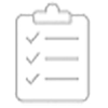 Icon einer Checkliste für einen individuellen und strukturierten Plan beim Personal Training.